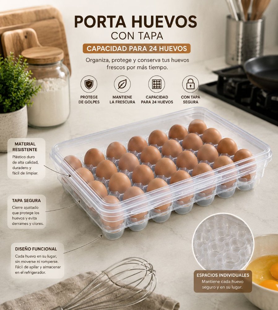 ORGANIZADOR DE HUEVOS - MÁXIMA PROTECCIÓN