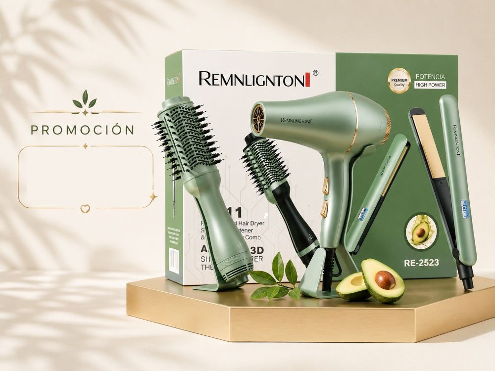 COMBO REMINGTON PLANCHA SECADOR Y CEPILLO SECADOR