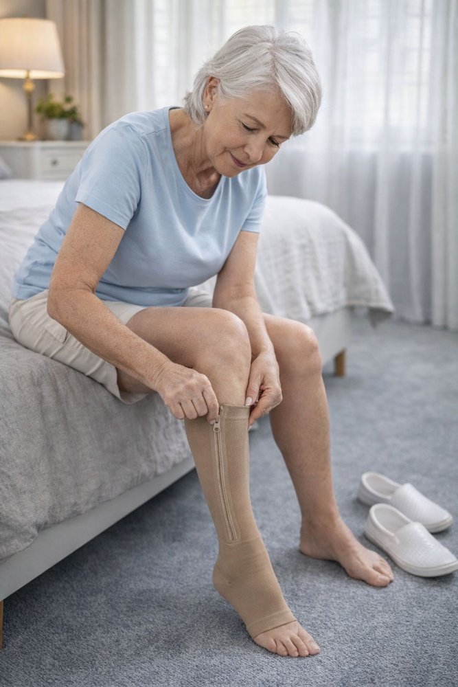 MEDIA DE COMPRESIÓN CON CIERRE – ZIP SOCKS