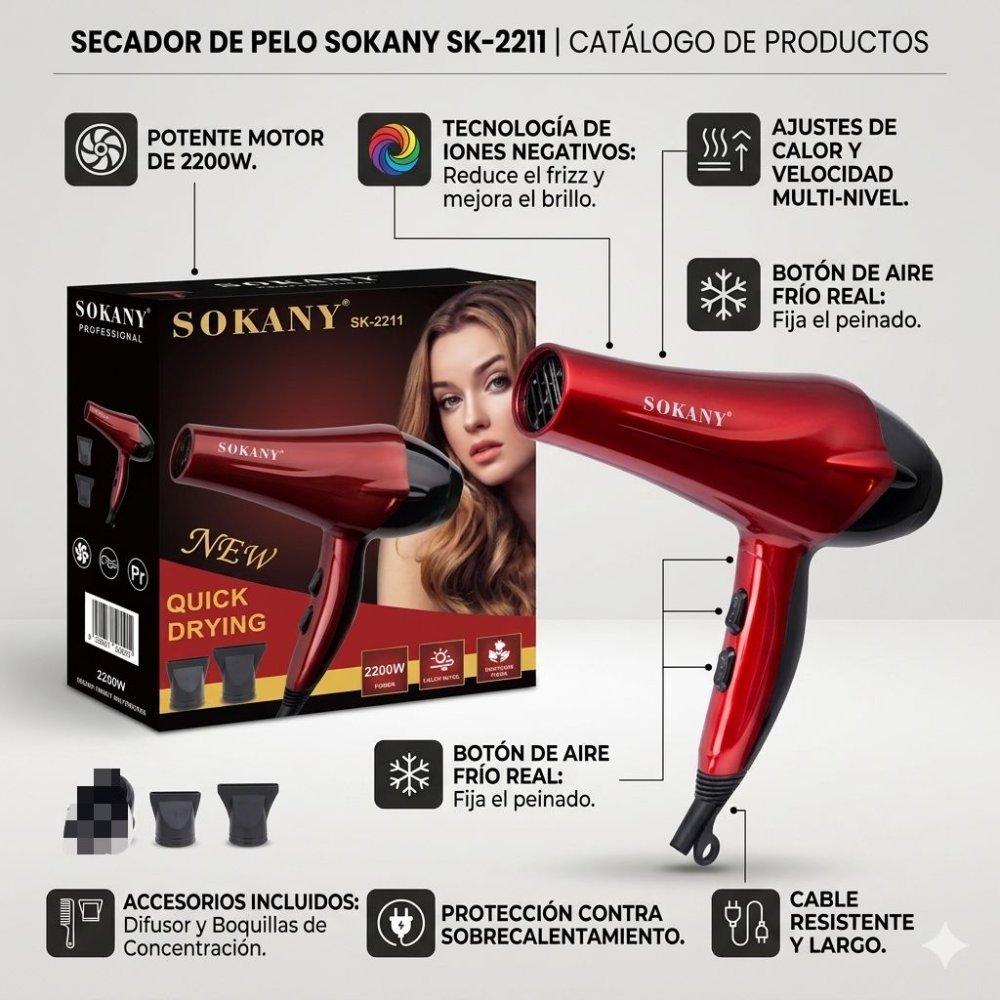 SECADOR DE PELO SOKANY