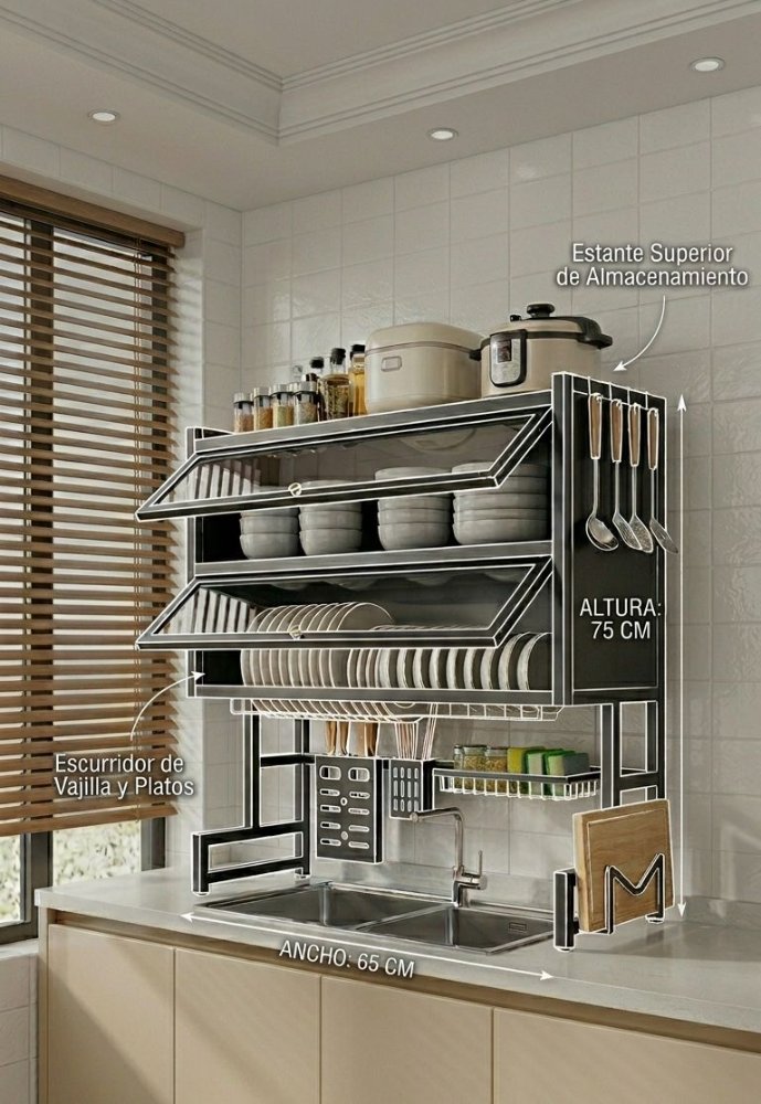 Escurridor  doble tapa 65Cm
