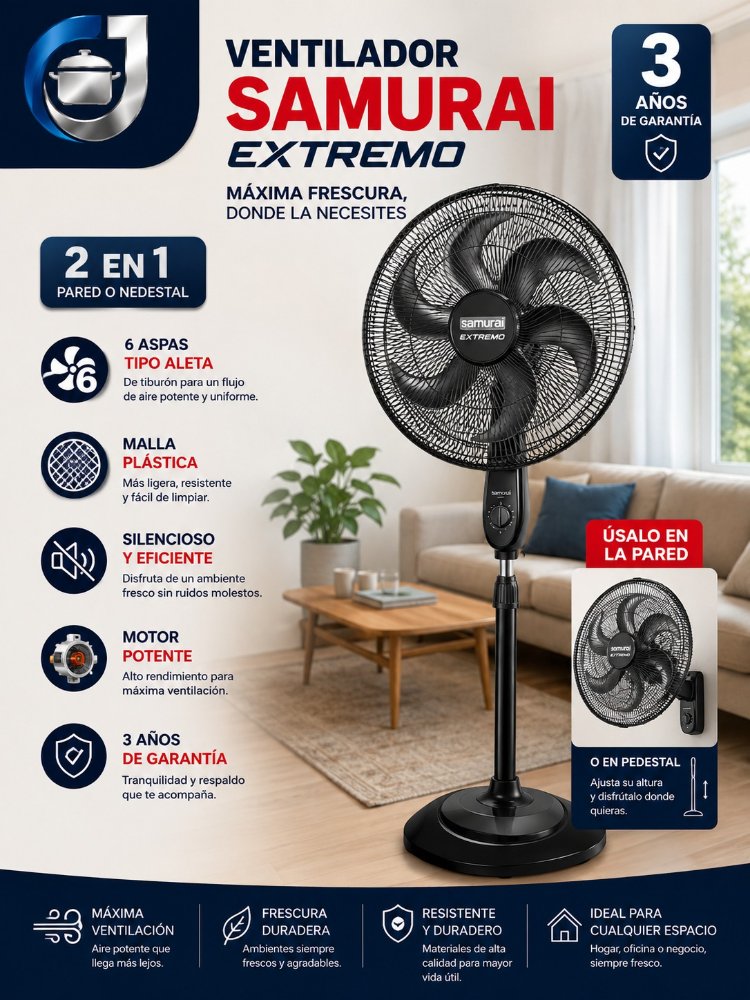 Ventilador Samurai Extremo 2 en 1