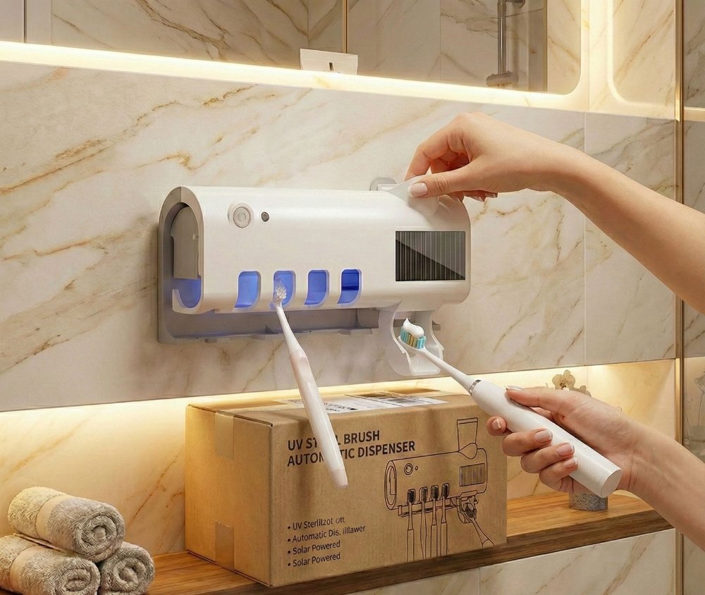 Dispensador de cepillos UV + Dispensador Automático 2 en 1