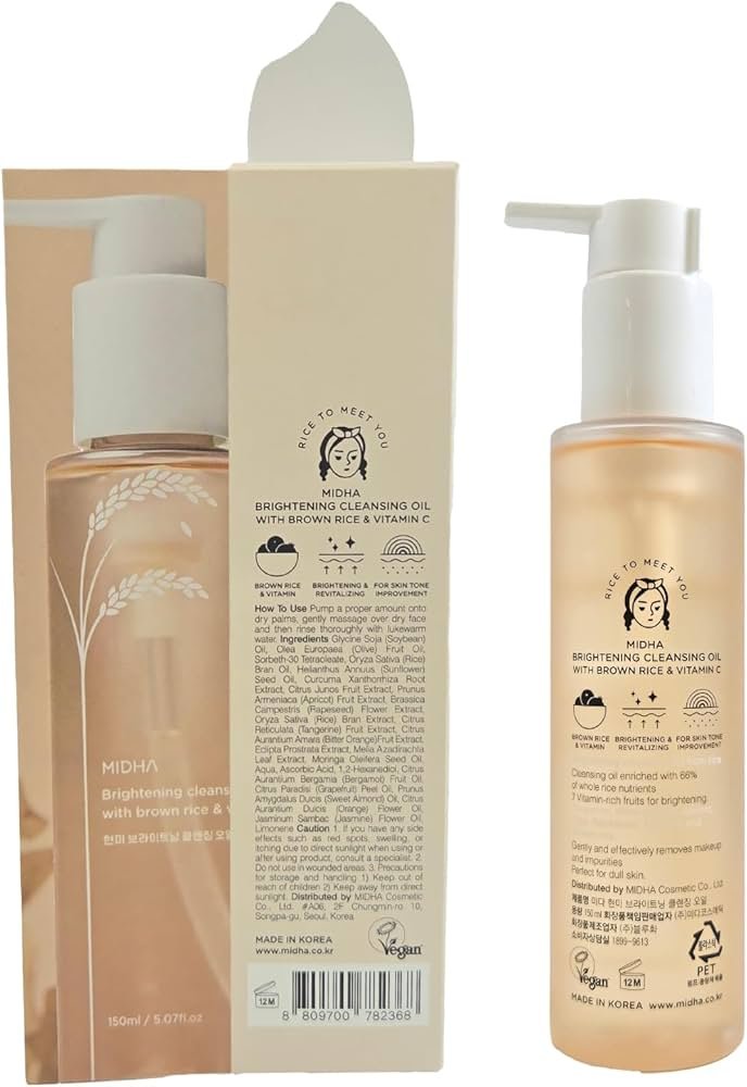 MIDHA BRIGHTENING CLEANSING OIL WITH BROWN RICE&VITAMIN C 150ML