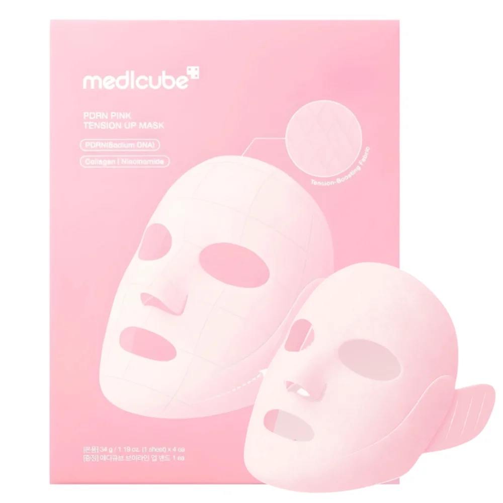 Medicube PDRN Pink Tension Up Mask caja con 4un