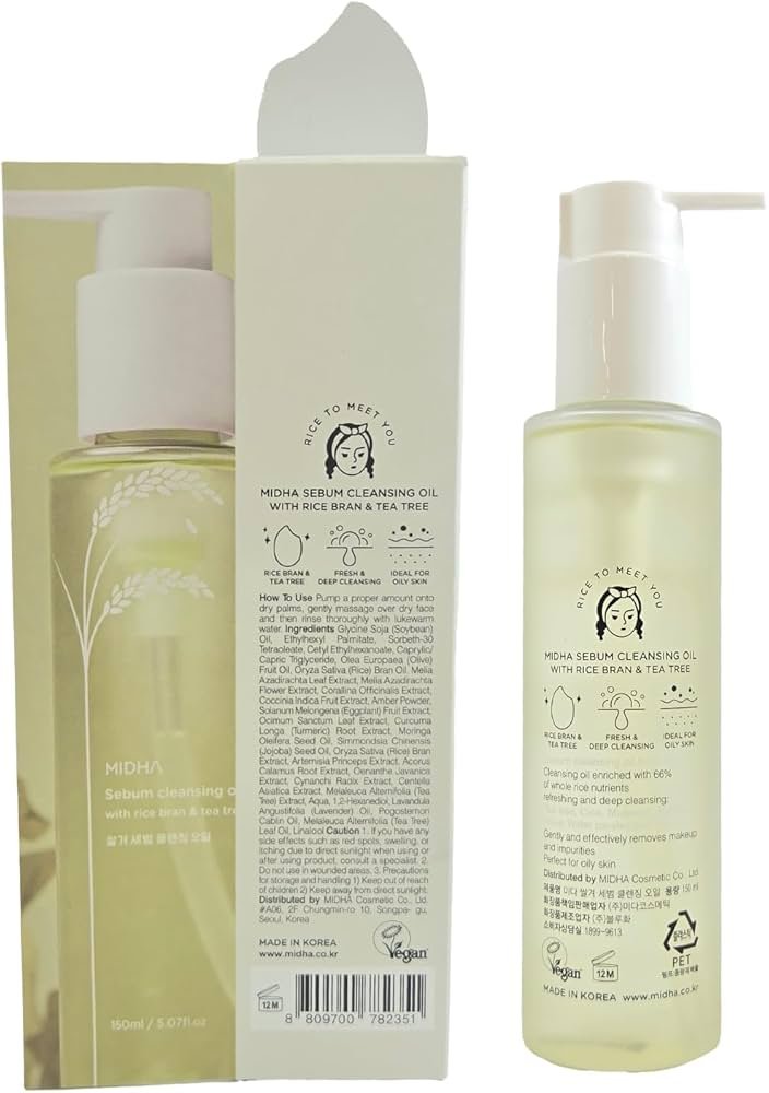 MIDHA SEBUM CLEANSING OIL WITH RICE BRAN&TEA TREE 150ML