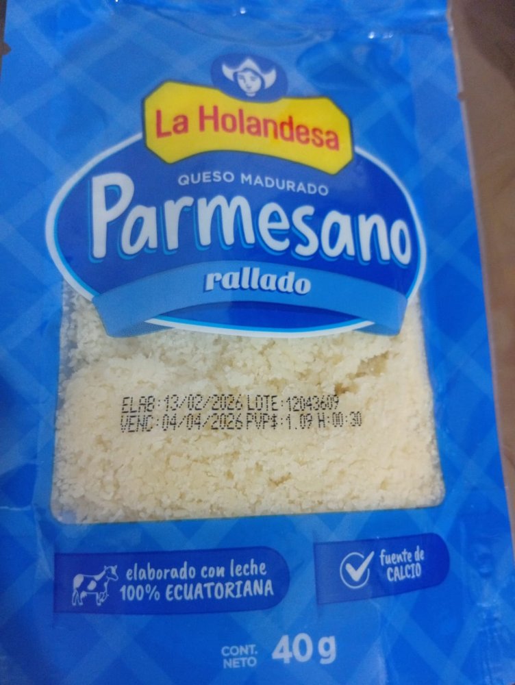 Queso parmesano rallado La holandesa 40 g