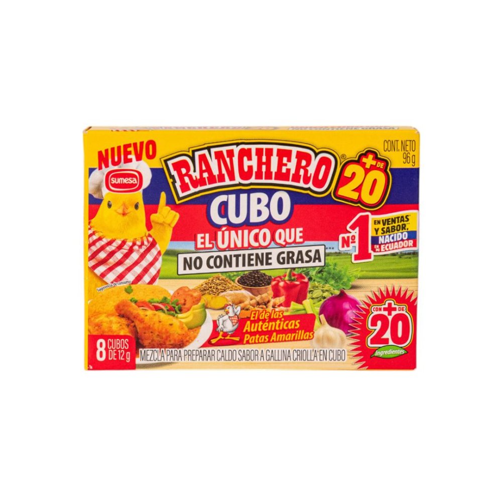 Caldo de gallina Ranchero en cubo (8 cubos 12 g)