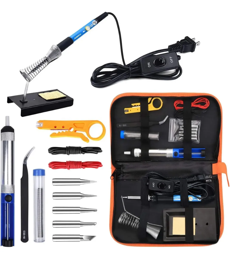 Kit Set Soldador Tester Multimetro Estaño Desoldador Apoya