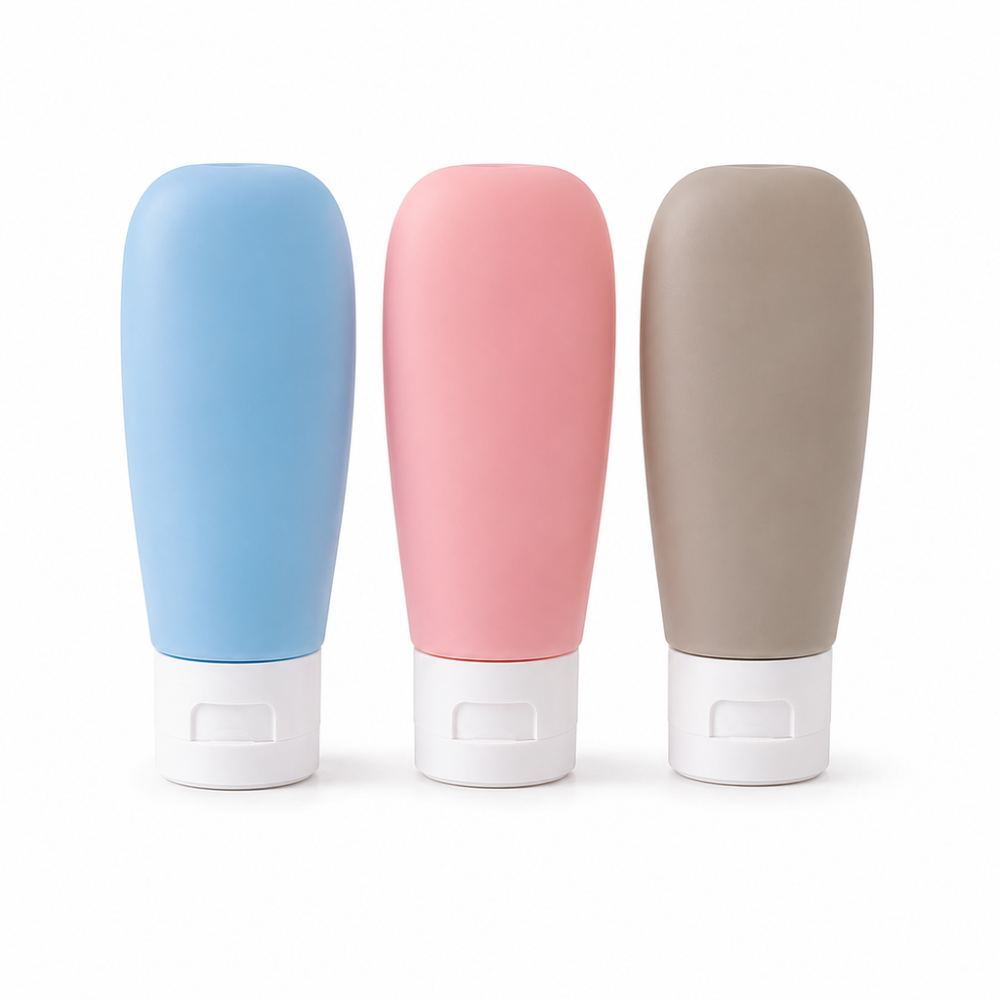 Neceser Pack 3 Botellas Recargables Frascos Viaje Avion 90ML