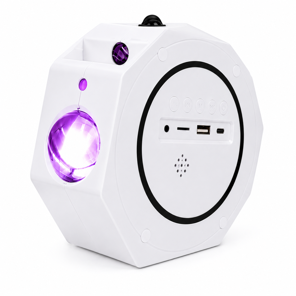 Lampara Velador Proyector Parlante Bluetooth Luz Rgb Control