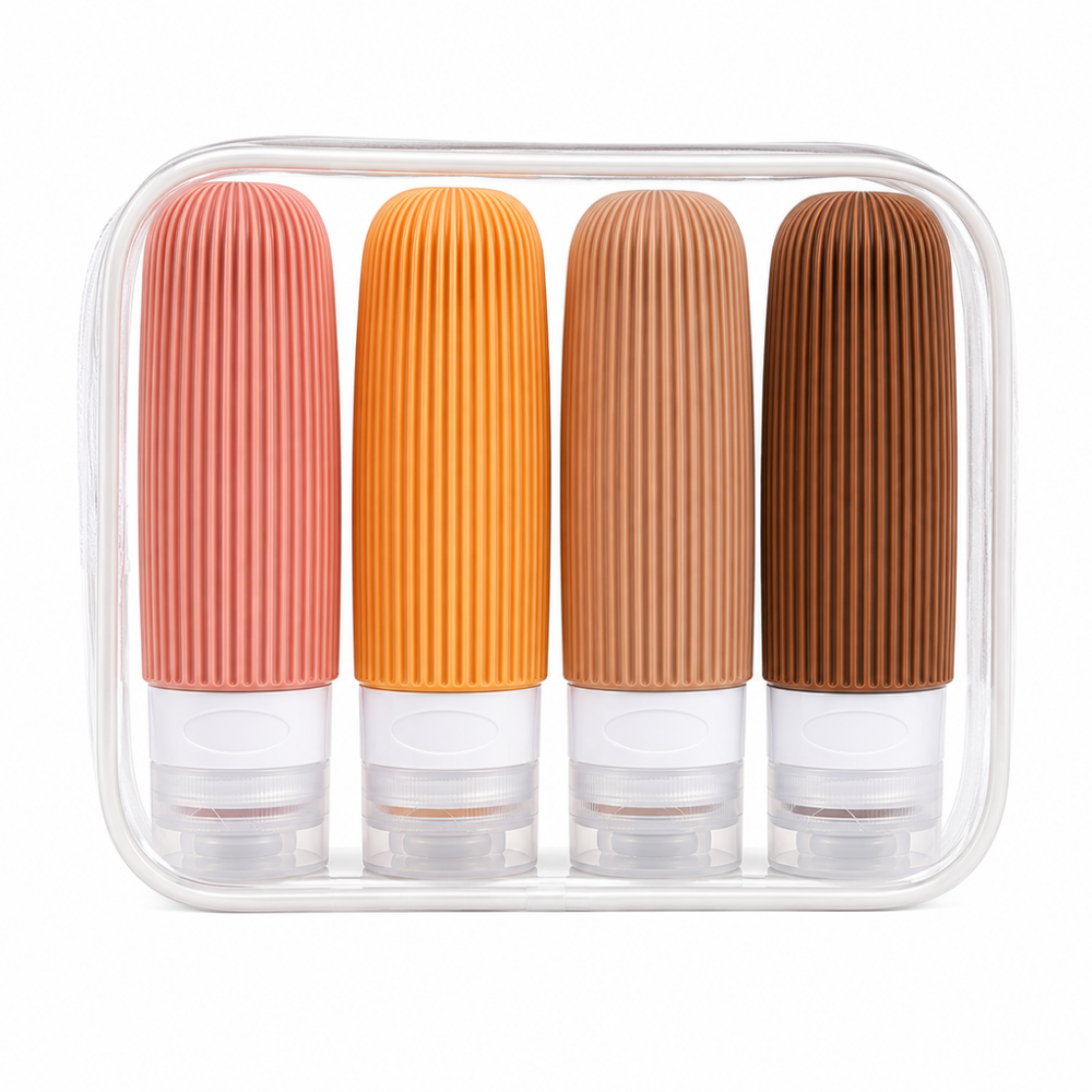 Neceser Para Viaje Set De Botellas Contenedores Silicona 90