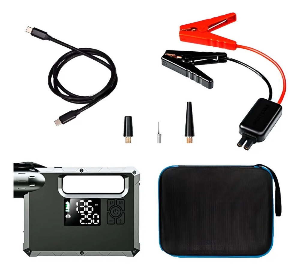 Inflador  compresor / cargador batería auto-moto  portátil