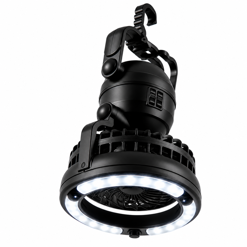 Farol Led Portátil  Con Ventilador Para Camping