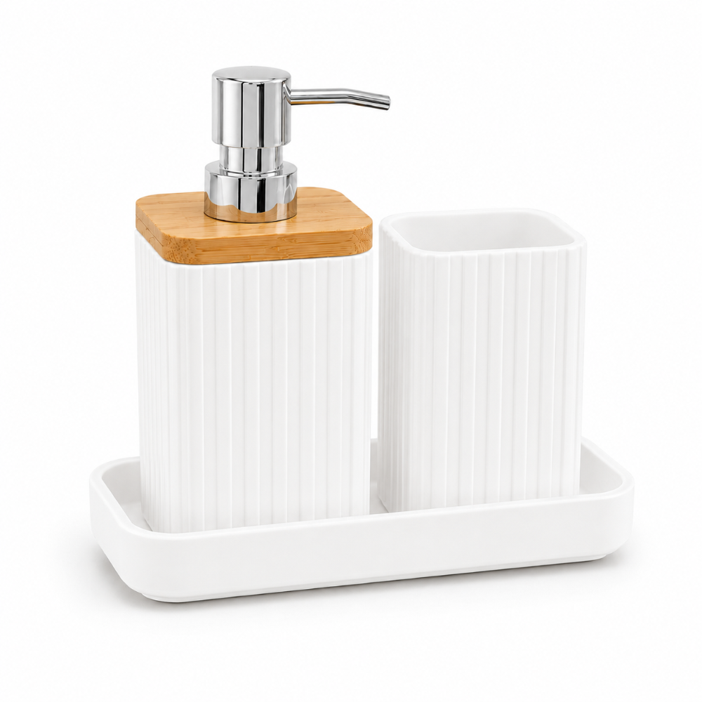 Set De Accesorios De Baño 3 Piezas Tramado
