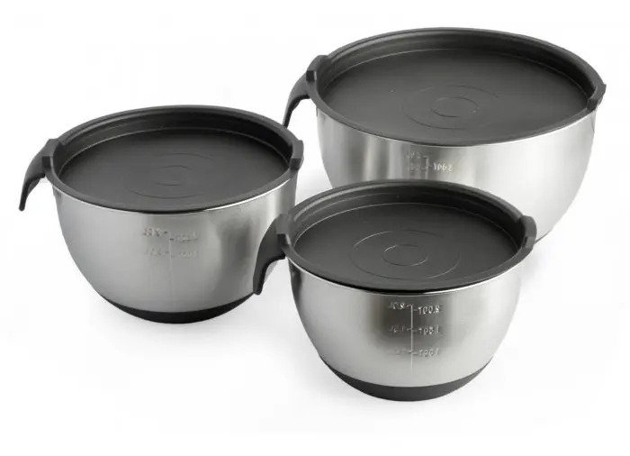 Set x3 Bowls De 18, 20 y 24cm Con Tapa
