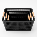 Set x3 Canastos organizadores de plástico con diseño tipo ratán
