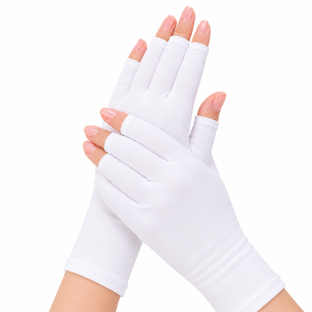 Guantes Manicuria Protectores Rayos Uv Uñas Esculpidas Par