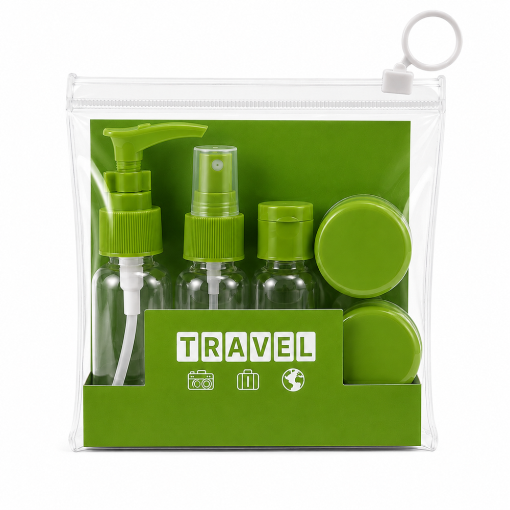 Kit Envases Recargables Cosmetica Gel Vaporizador En Estuche