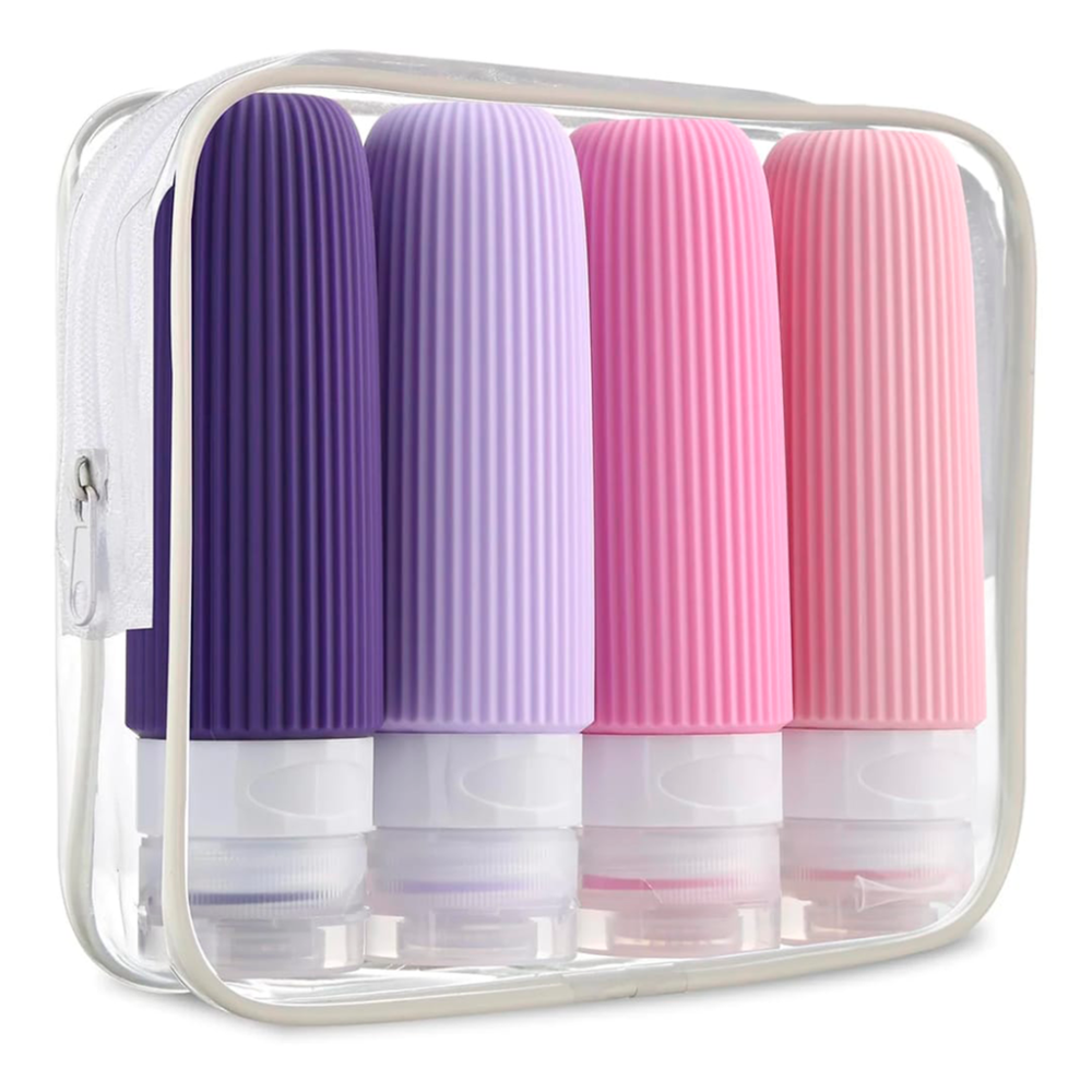 Neceser De Viaje Set De Botellas Contenedores Silicona 90ml Multicolor