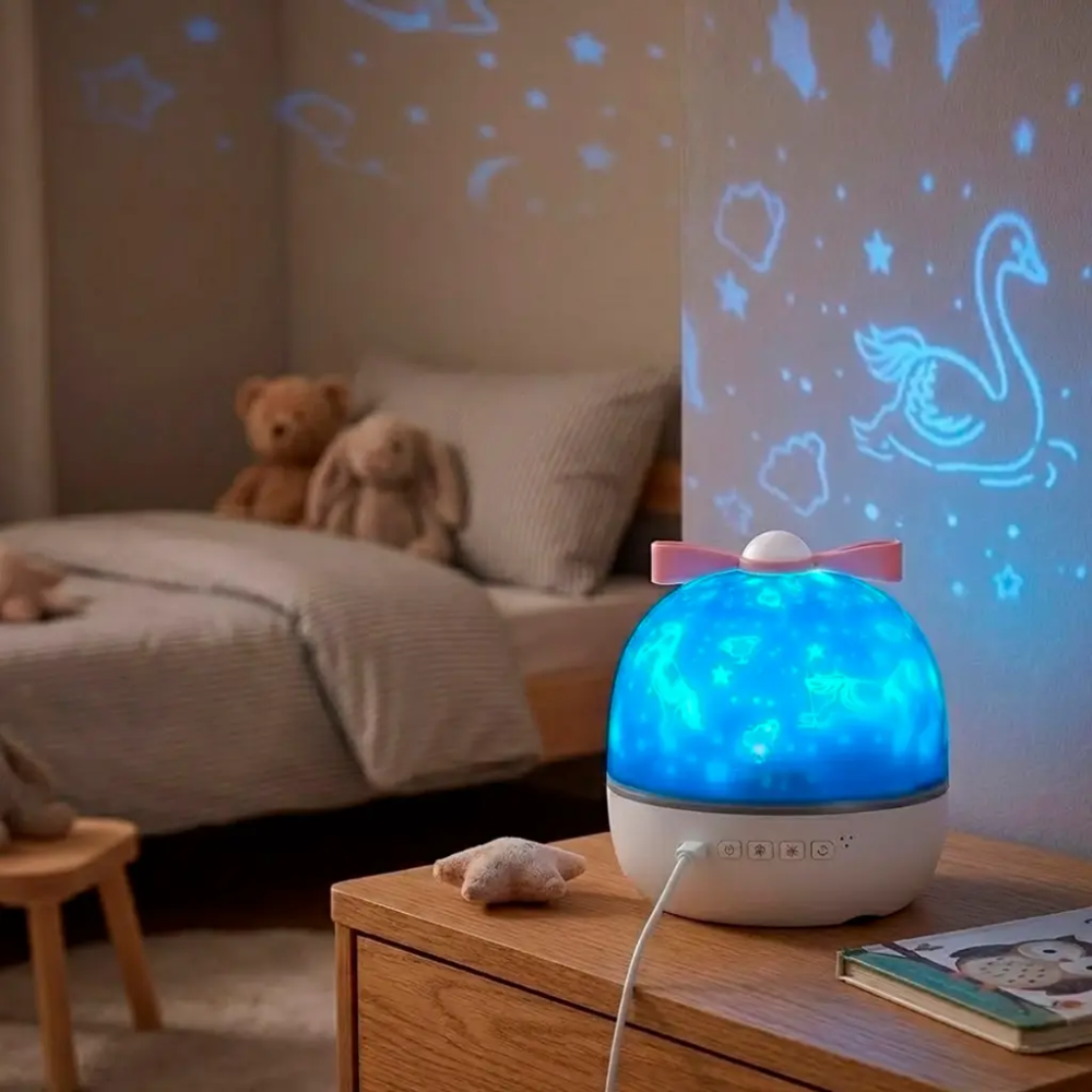 Lampara Velador Proyector 360º Parlante Musical Usb Luces