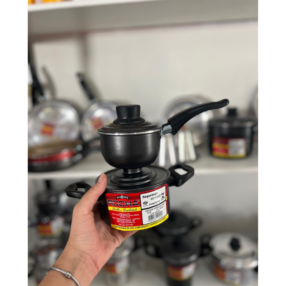 Cuscuzeiro expresso mini craquelado