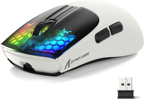 Mouse Attack Shark X5 RGB Wired/2.4G/BT Black/White