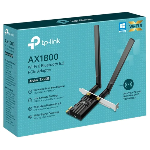 Placa de Red PCI-E TP-Link Archer TX20E WiFi6/AX1800 + BT 5.2