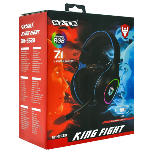 Headset Sate Gaming GH-552B USB RGB 7.1