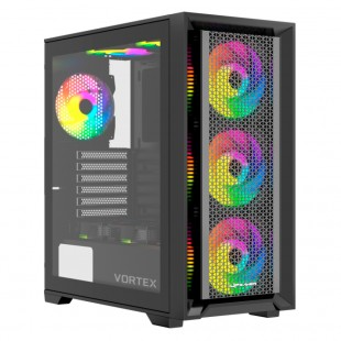 Gabinete UP Gamer Vortex Vidrio Templado Black ATX/mATX/Mini-ITX sin fan