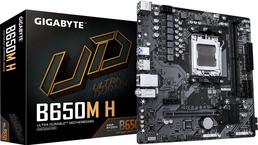 Placa Madre Gigabyte B650M H AM5 DDR5 Micro ATX HDMI/DP/M.2/USB3.2