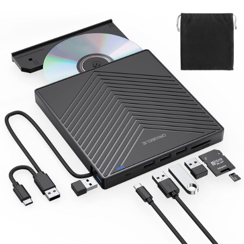 Grabador Externo DVD USB‑C/USB 3.0 + 4 USB 3.0 + Lector de Tarjeta