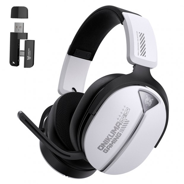 Auricular Gamer Onikuma GT887 4 Modos Wireless Dongle 2.4G/BT RGB Blanco