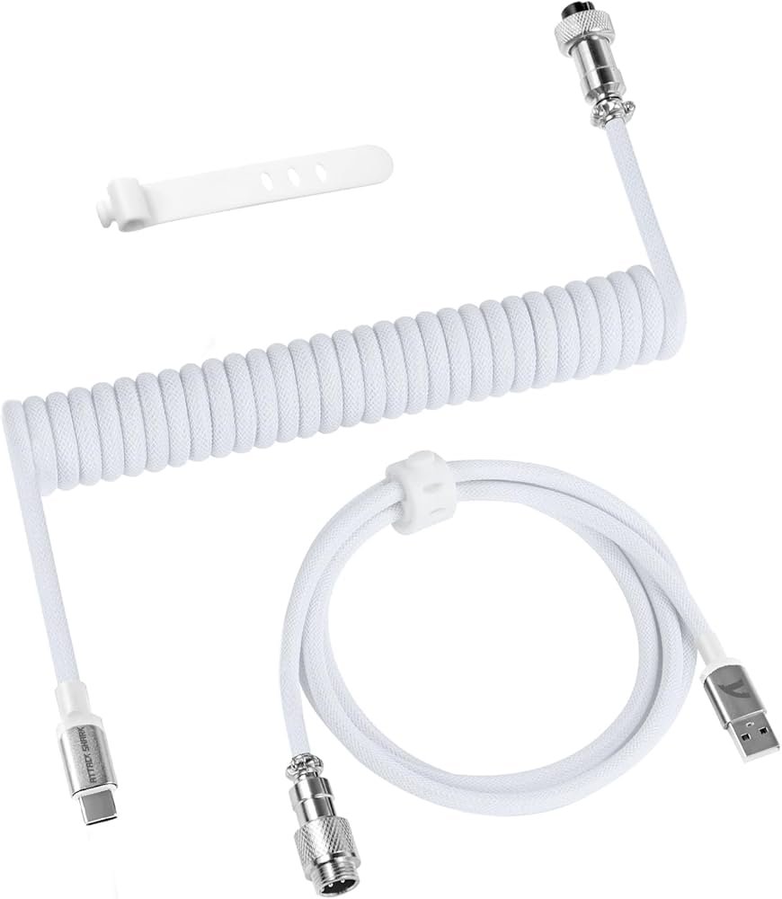 Cable USB-C a USB-A Attack Shark C01Pro Espiral Aviator – Grey