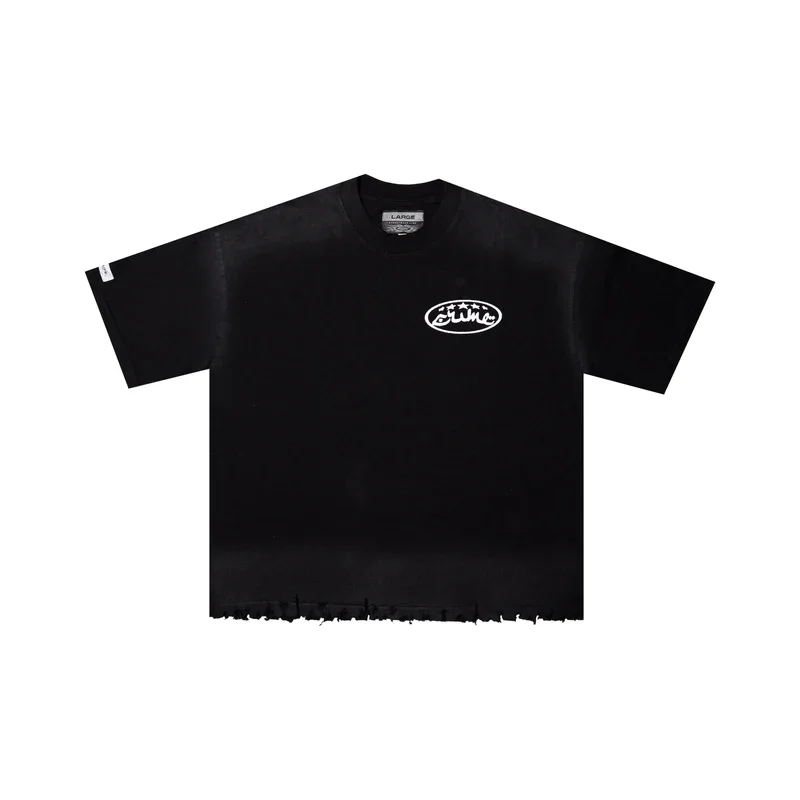 Distressed Black Tee