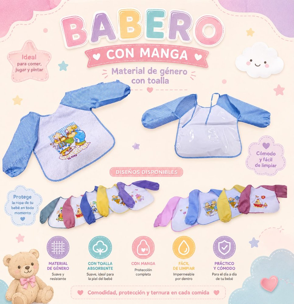 BABERO CON MANGA TOALLA