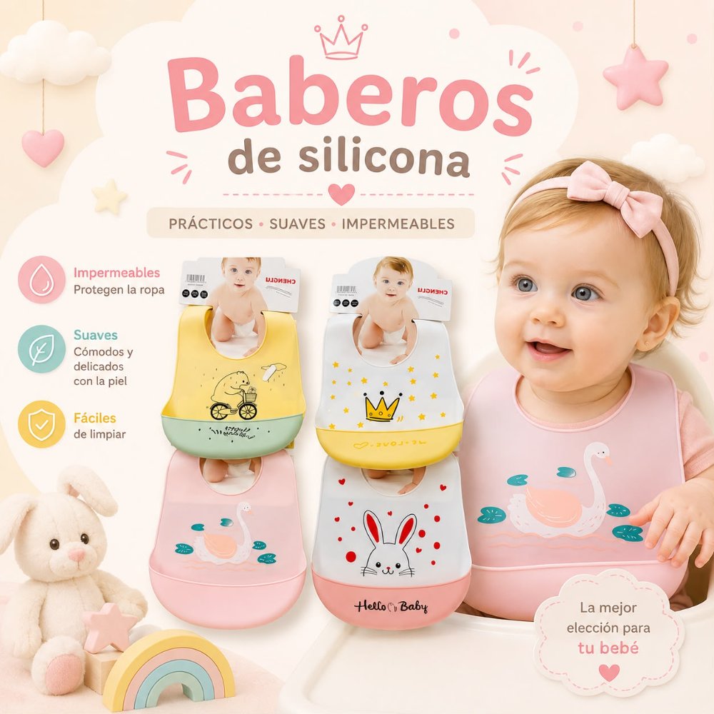 BABERO DE SILICONA CON BOLSILLO