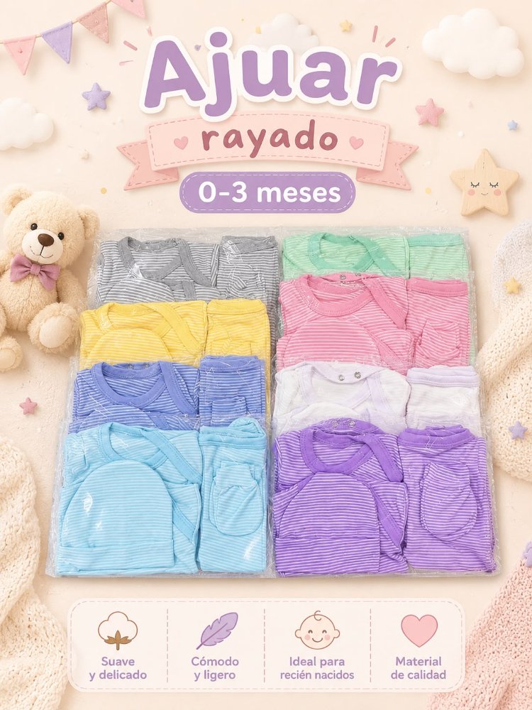 AJUAR RAYADO TALLA 0-3