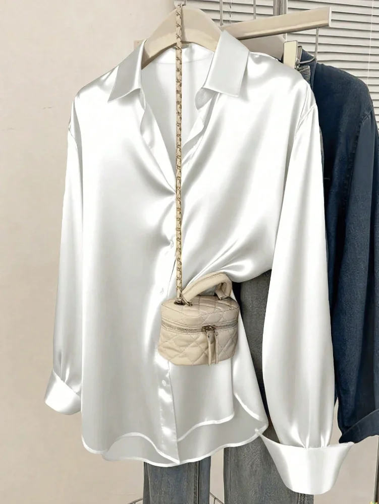 Camisa satín blanca 3xl 295391980