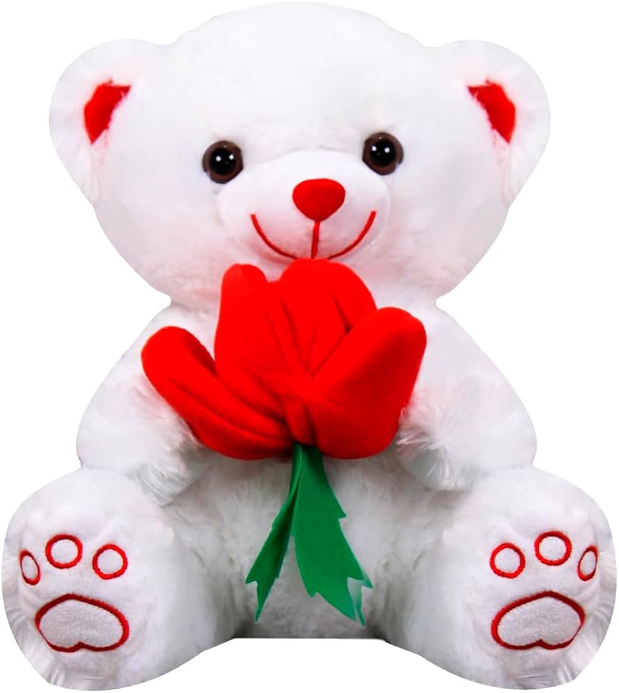 Peluche oso con rosa