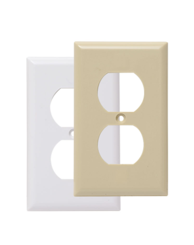 Placa p/toma doble blanco/marfil