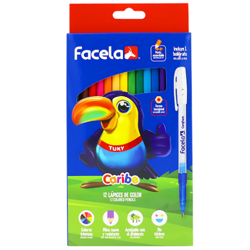 Colores facela largos con lapicero