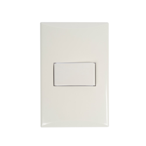 SWITCH SENCILLO RESIDENCIAL MARFIL/BLANCO INTEGRADO PLATA