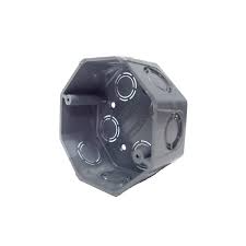 Caja octagonal PVC 4 in 10 cm gris