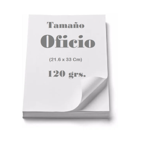 Pagina de papel bond tamaño oficio