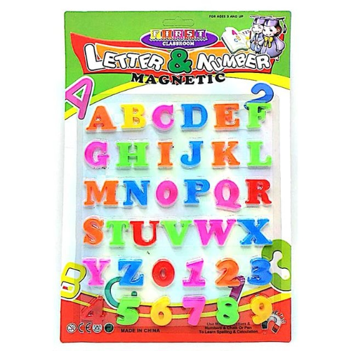 Blister de abecedario y numeros magneticos