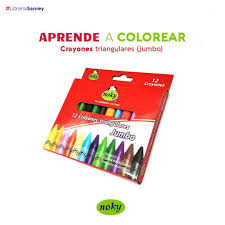 Crayones triangulares jumbo noky 12 unidades