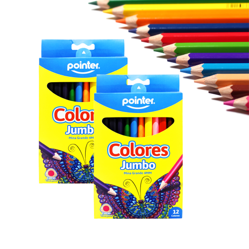 Caja de colores jumbo  triangulares jumbo 12 uni
