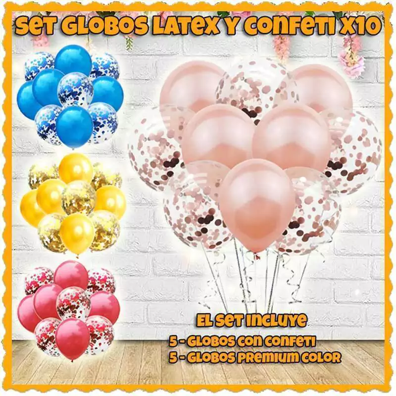 Globos confettii x10und
