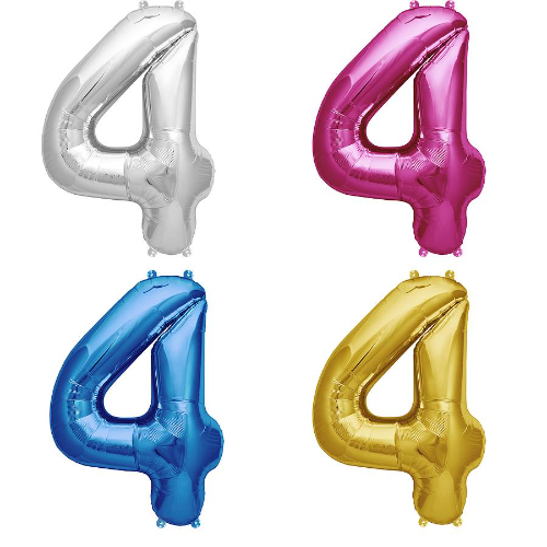 Numero Inflable metalizado 32" número 4